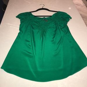 Sally Tseng Silk Top (Emerald Green, size 4)